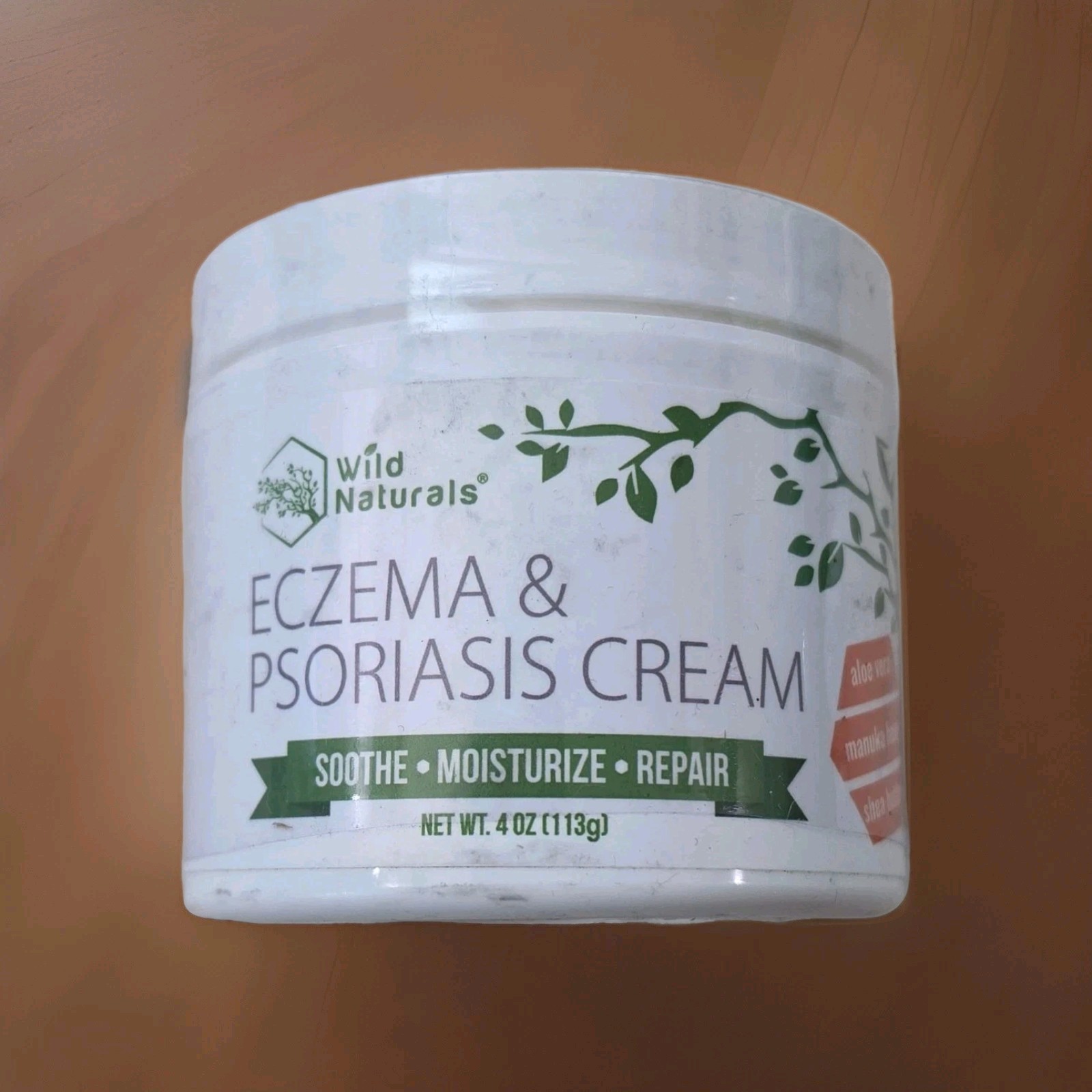 Wild Naturals Eczema & Psoriasis Cream Steroid-Free, Non-Greasy 4 oz Face/Body