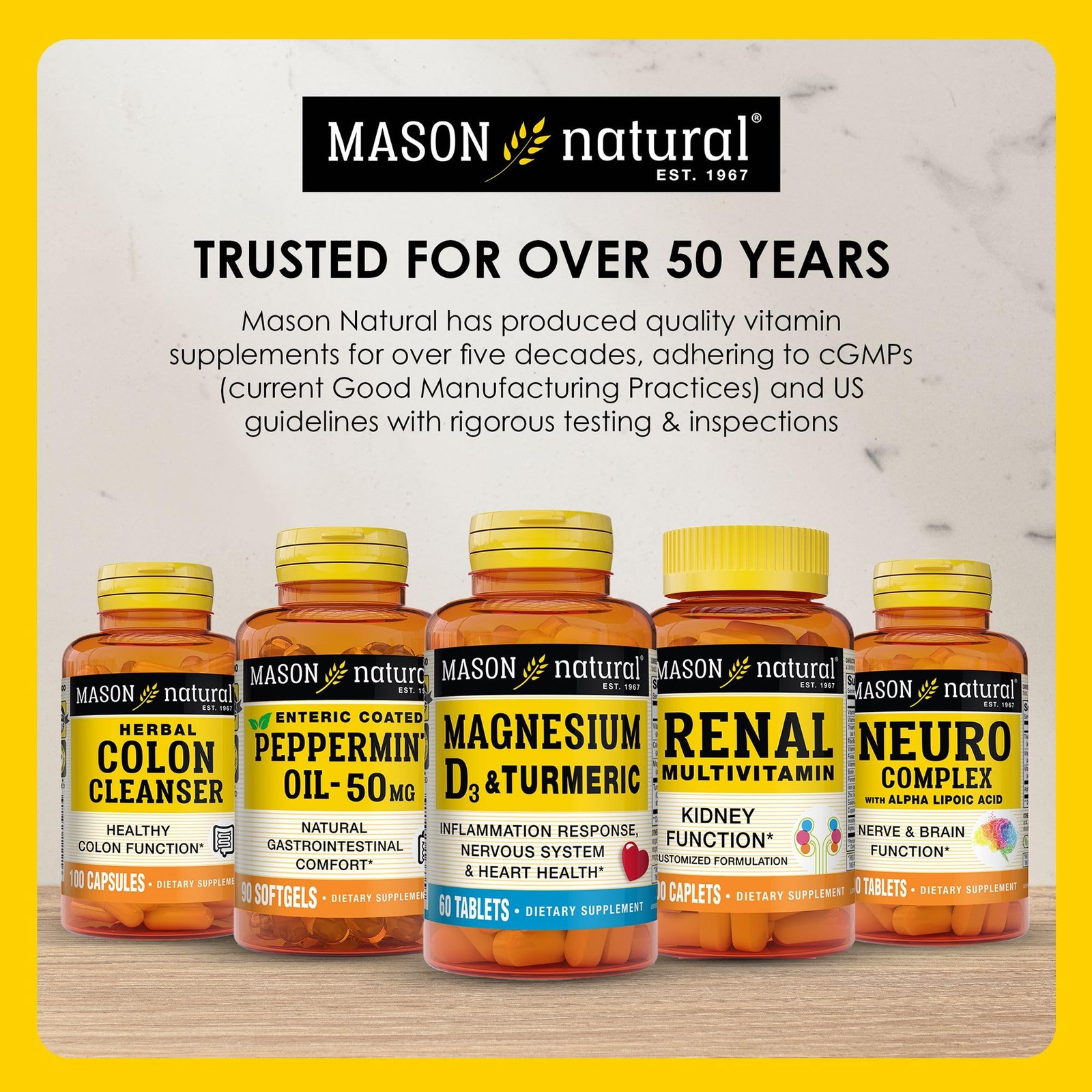 MASON NATURAL Valerian Root 500 mg, 6 Month 60 Count (Pack of 3), Light Brown