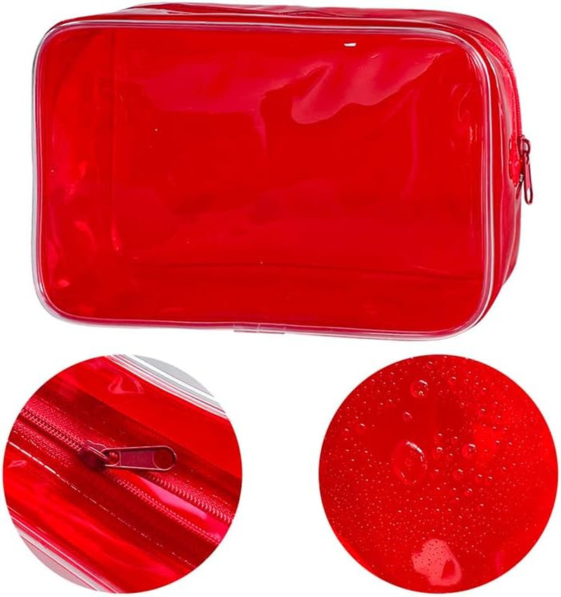 Neon TSA Approved Clear Toiletry Pouch, 7″X2.3″X4.7″ Size, PVC Travel Makeup Bag