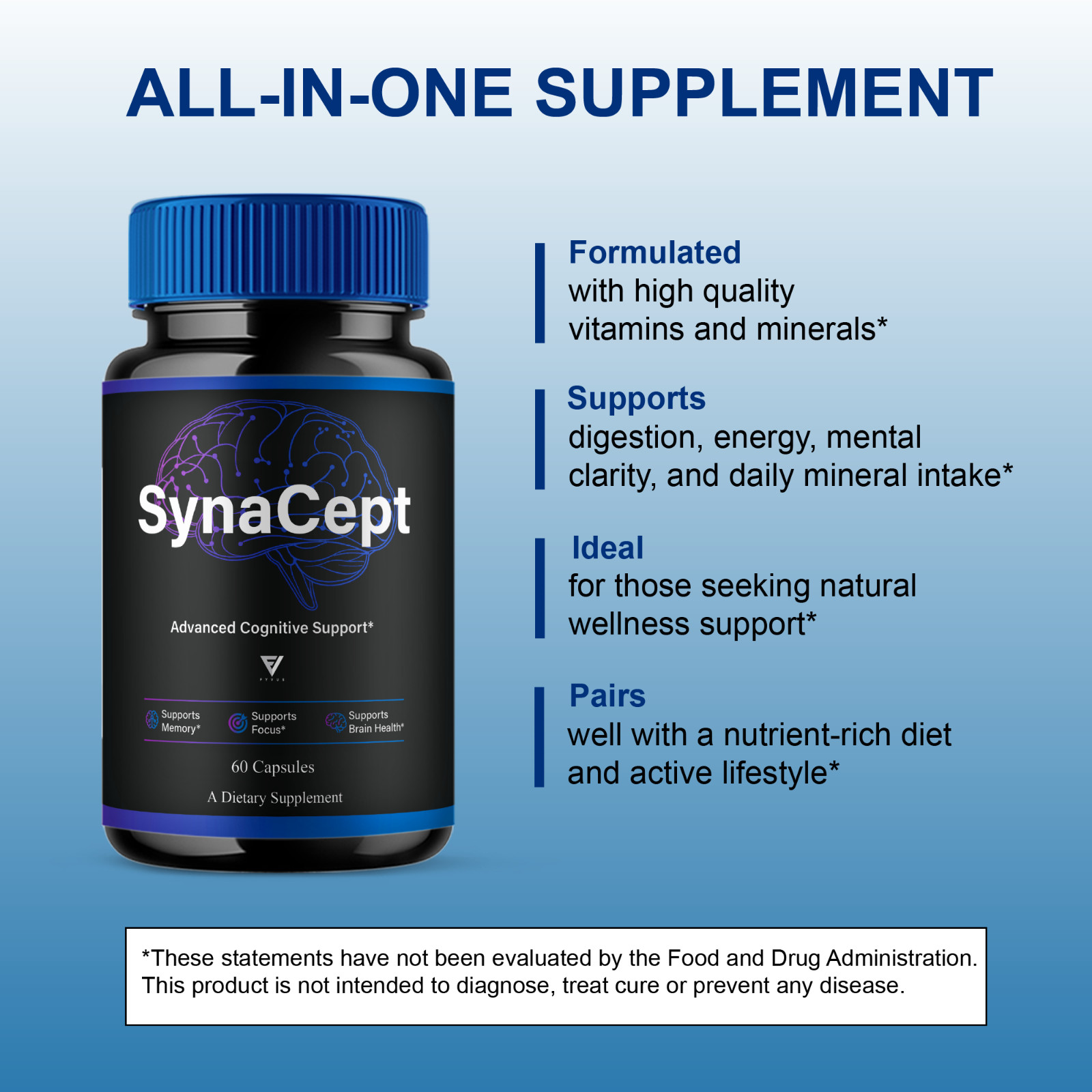 Synacept Advanced Brain Support, Syna Cept Supplement (60 Capsules)