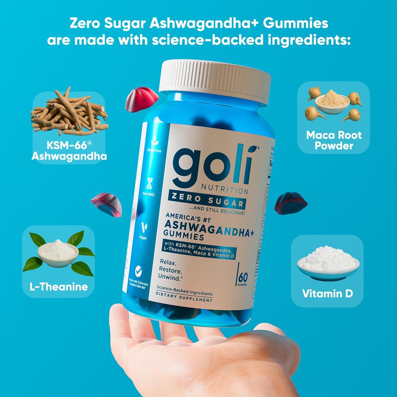Goli Zero Sugar Trio – World’s First 3-in-1 Pre, Post, 60 Count (Pack of 3)