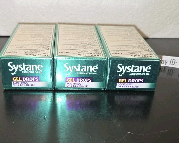 EXP 07/2025+! 3 Box Lot Systane GEL DROPS Dry Eye Relief 10mL 1/3oz Day Night