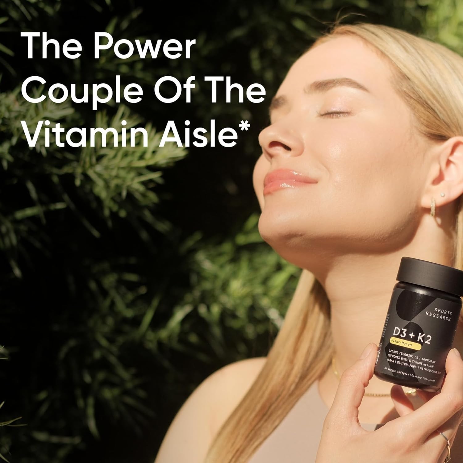 Vitamin D3 K2 Vegan D3 5000iu + K2 MK7 + Plant Based Coconut Oil – 30 Softgels