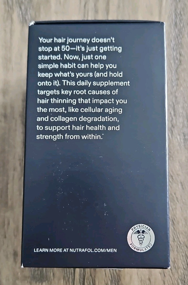 Nutrafol Men 50+ Hair Growth Supplement 120 Caps 100% Drug-Free Nutraceutical