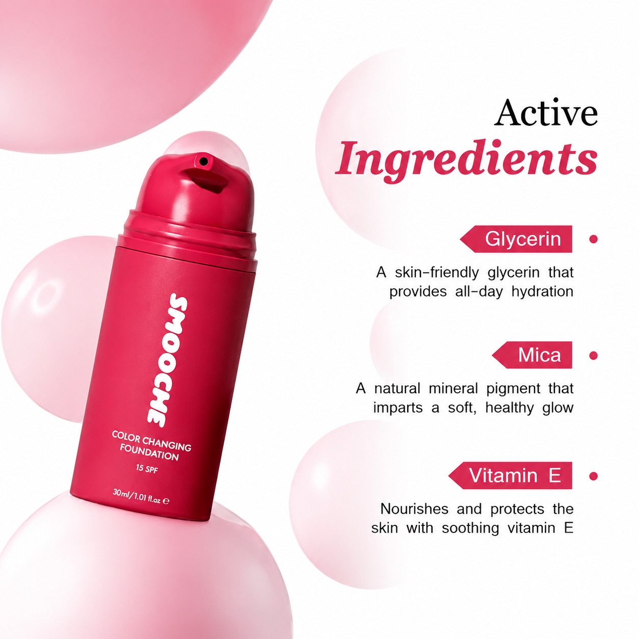 Smooche Foundation Korean, Smooche Color Changing Foundation, For All Skin Types