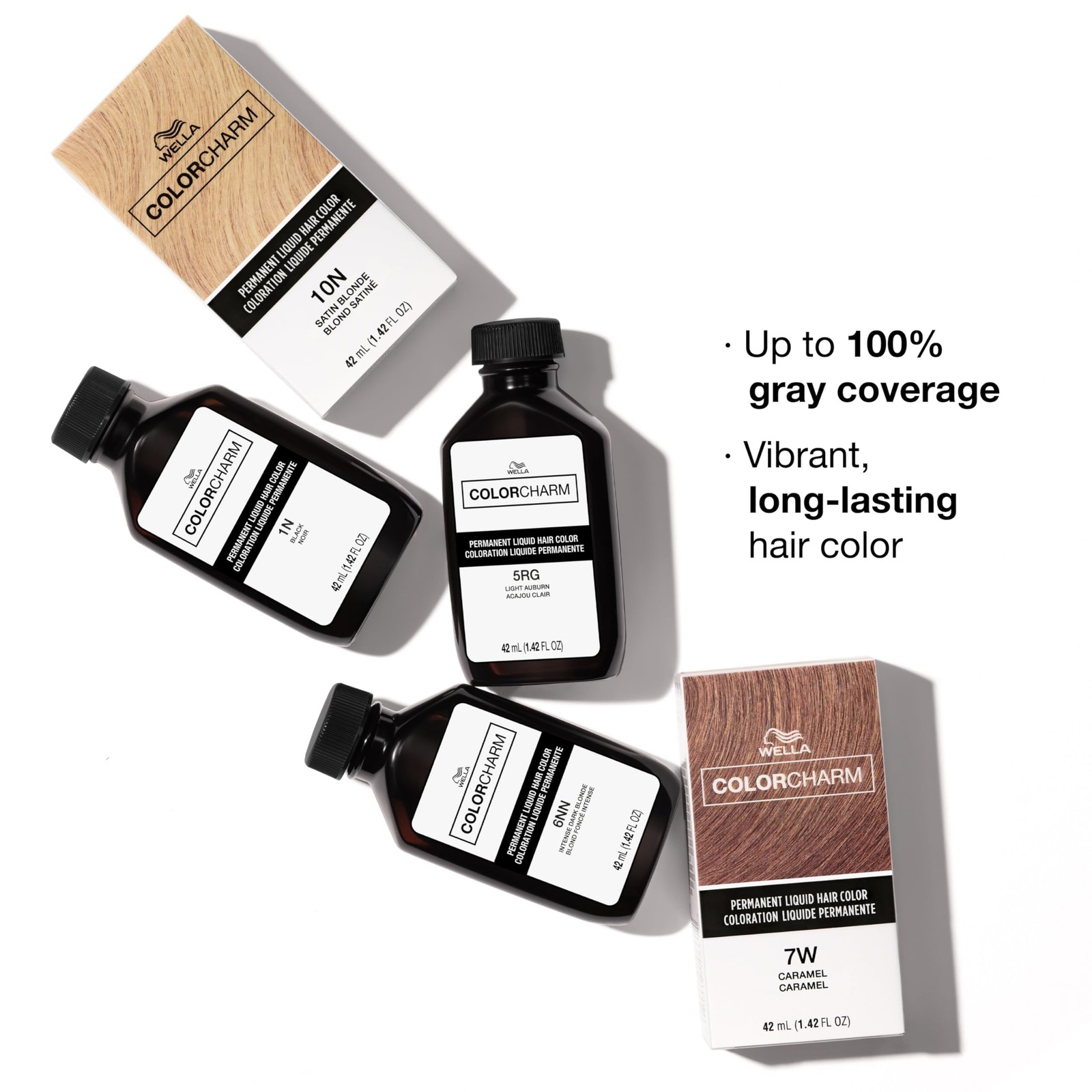 Hair Color Permanent Liquid 1.4 Fl Oz 8RG Titan Red Blonde COLORCHARM Gray