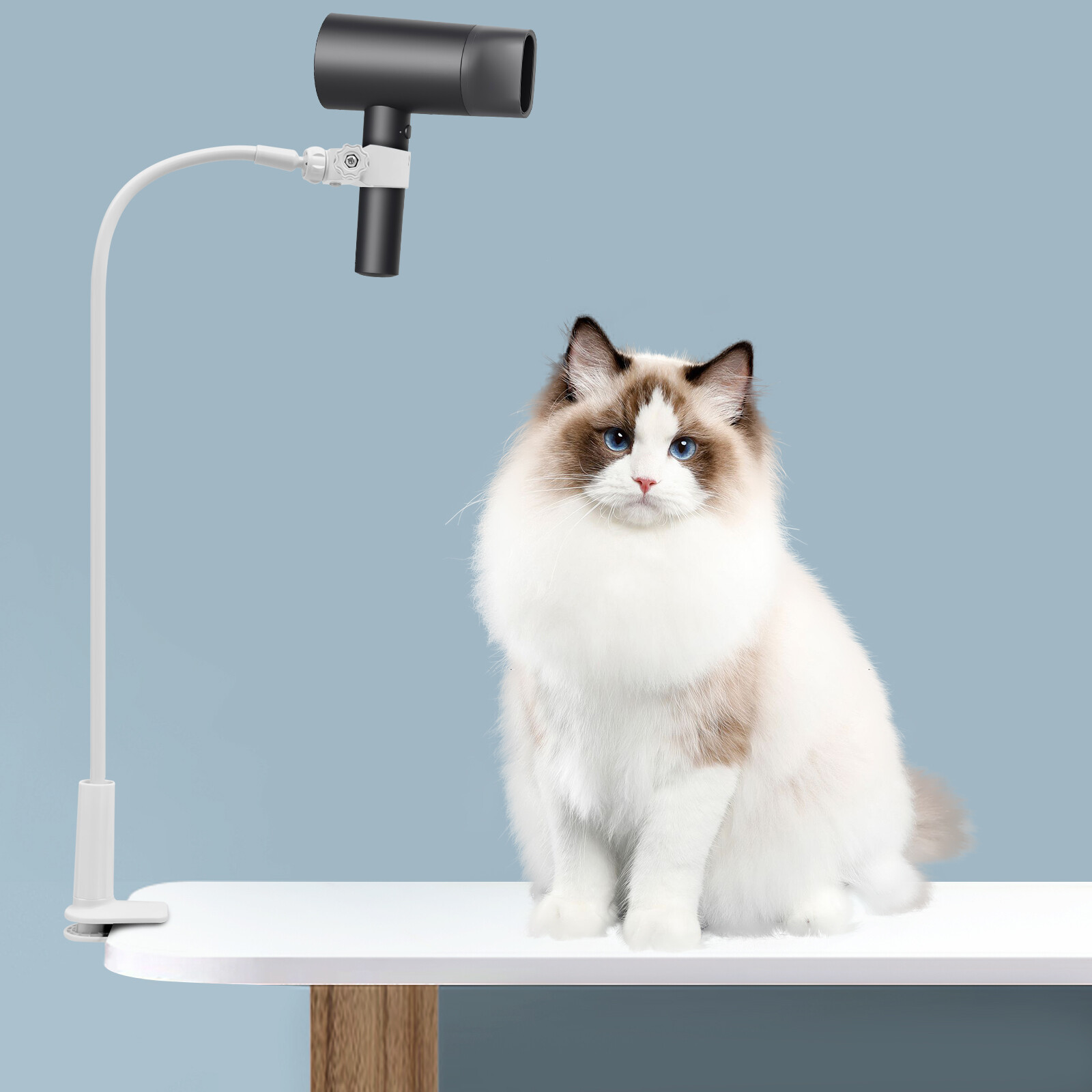 360° Adjustable Hair Dryer Stand – Hands-Free, Compact, and Portable