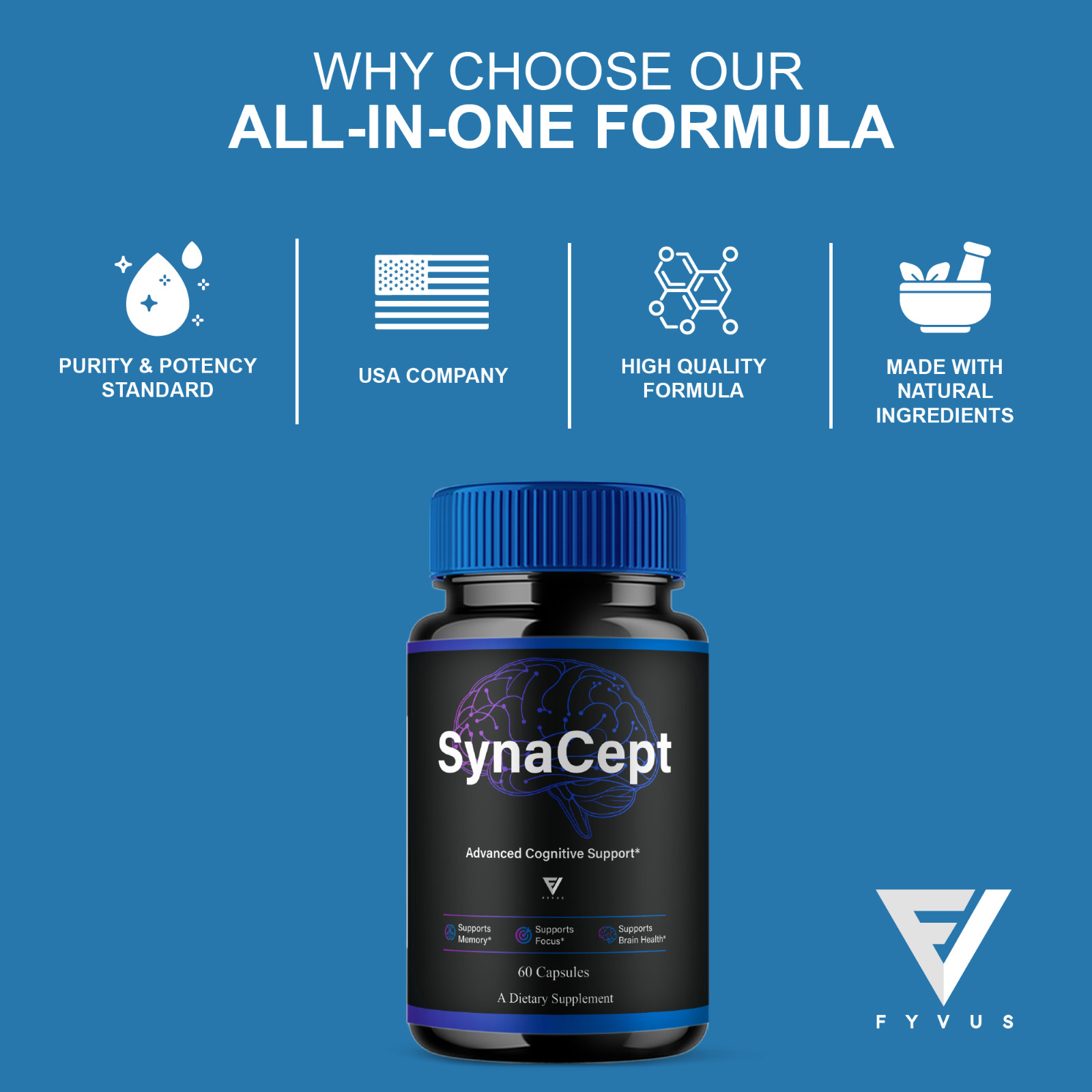 Synacept Advanced Brain Support, Syna Cept Supplement (60 Capsules)