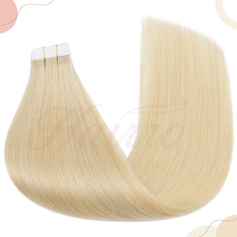 Tape In 12″-24″ Remy 100% Real Russian Human Hair Extensions Invisible Skin Weft