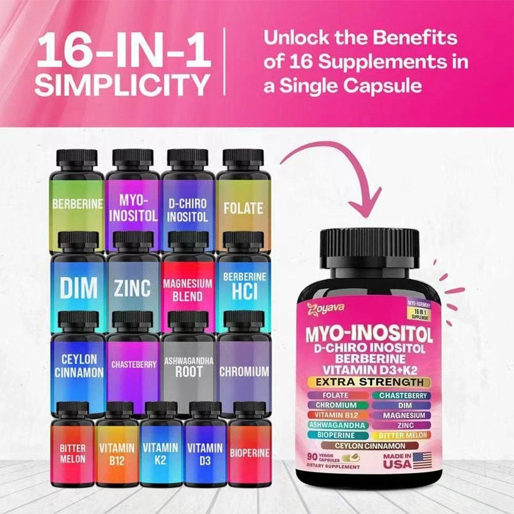 13-in-1 Cortisol & Myo-Inositol Supplement, Stress Support 150 Capsules
