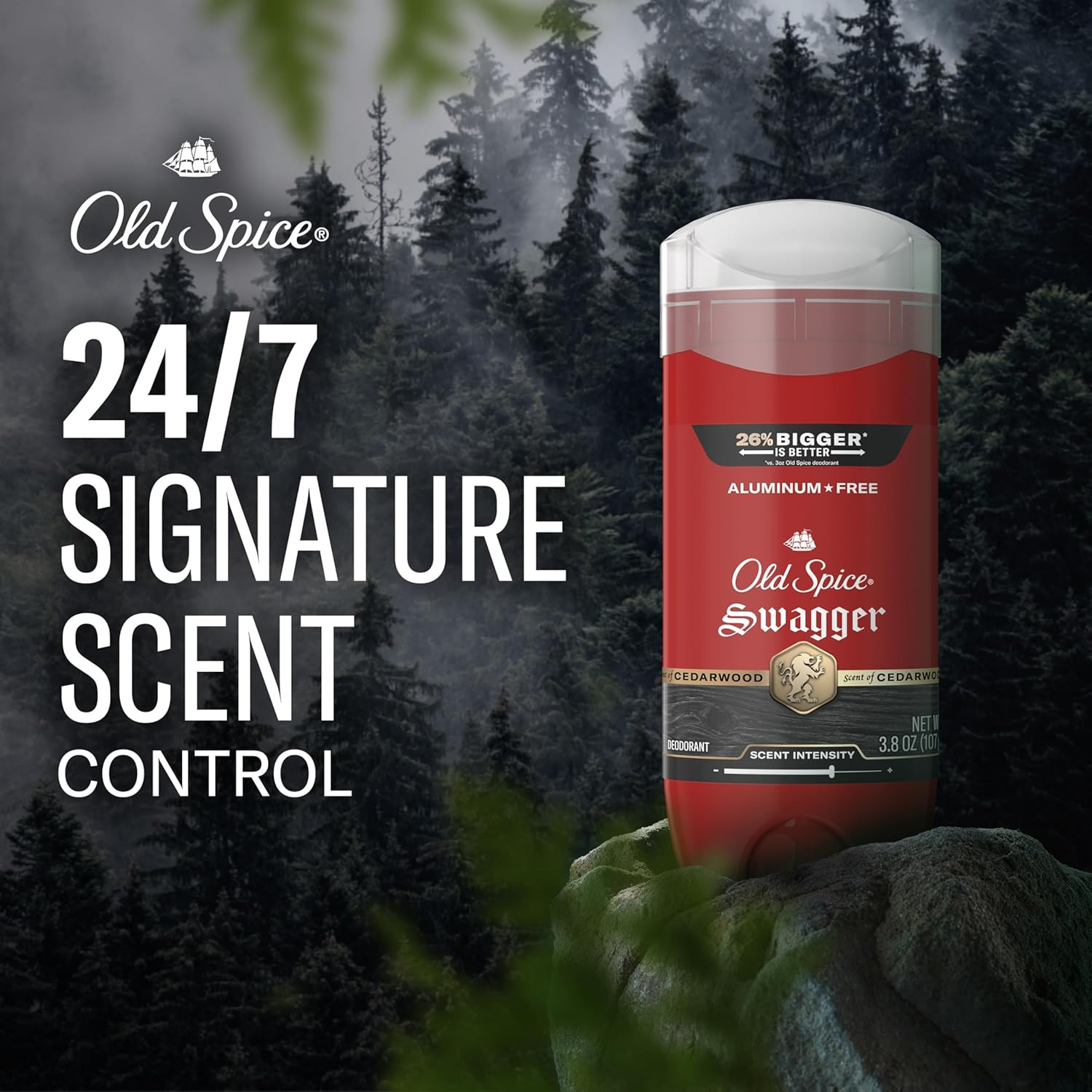Old Spice Aluminum Free Deodorant for Men, 24/7 Protection to Eliminate Odors, 2