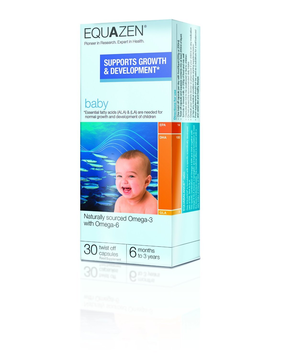 Boost your child’s early growth with Equazen Baby Omega-3 & 6 Capsules. Tailored