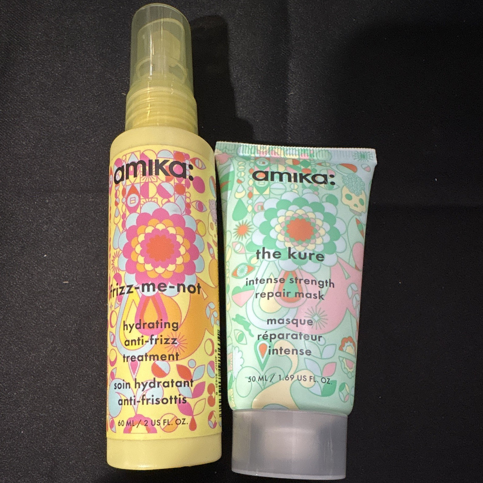 amika the kure Repair Mask 1.69 fl oz + Frizz-Me-Not Anti-Frizz 2 fl oz