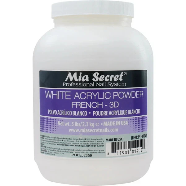 Professional White Acrylic Nail Powder 5 lbs – Extra Fine Salon Quality