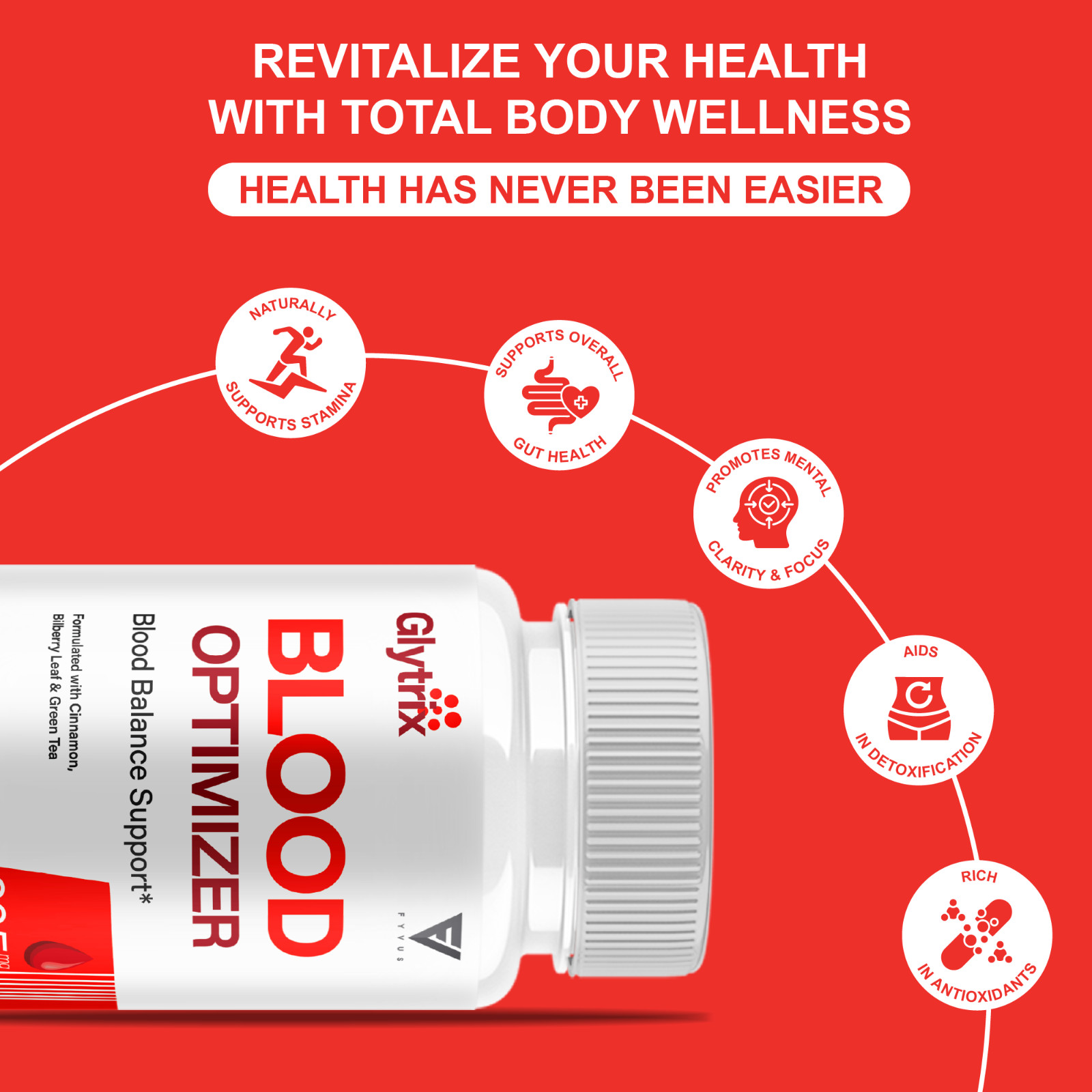 (5 Pack) Glytrix Premium Blood Support, Glytrix Advanced Pills (300 Capsules)