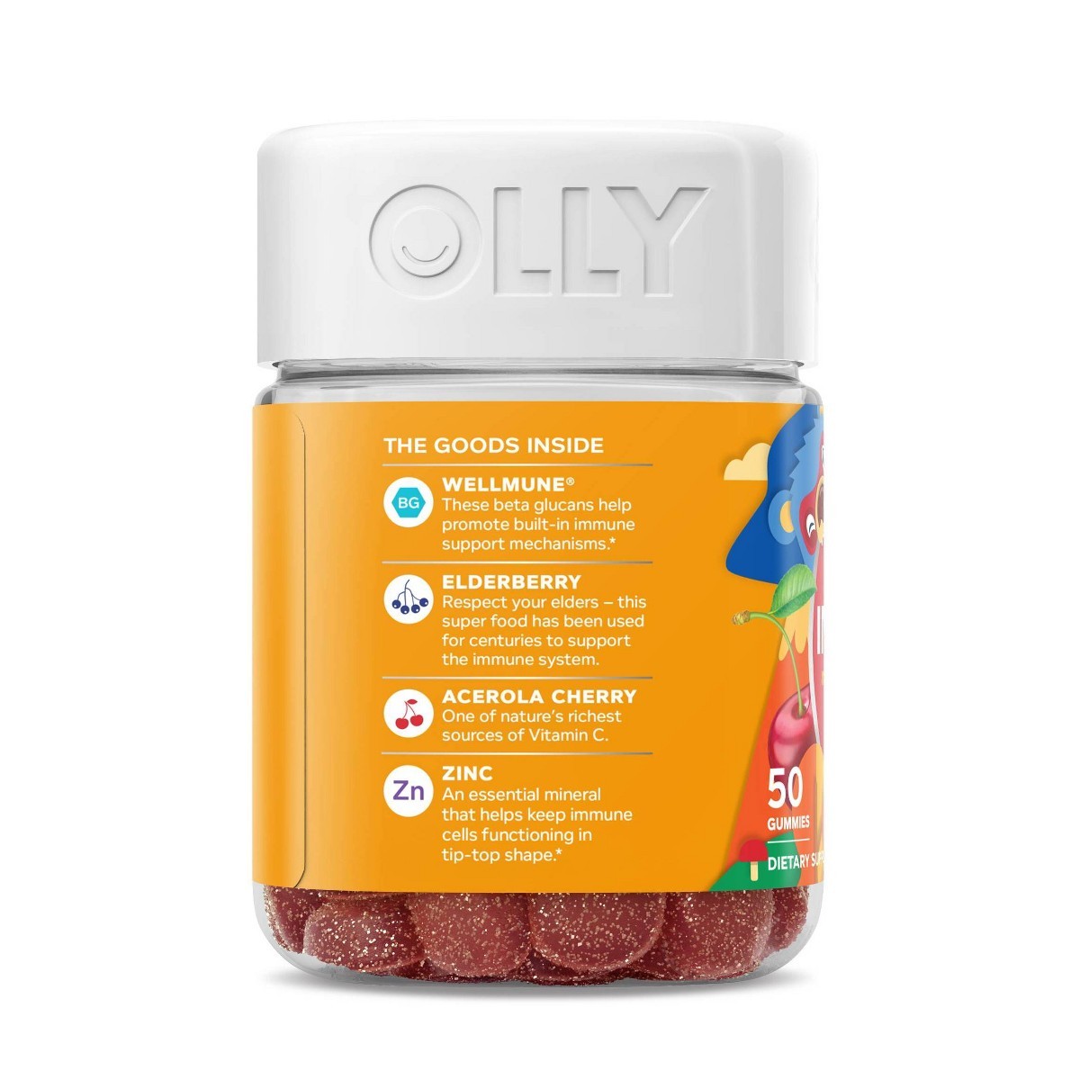 OLLY Kids Immunity Elderberry Gummies – Cherry Berry – 50ct