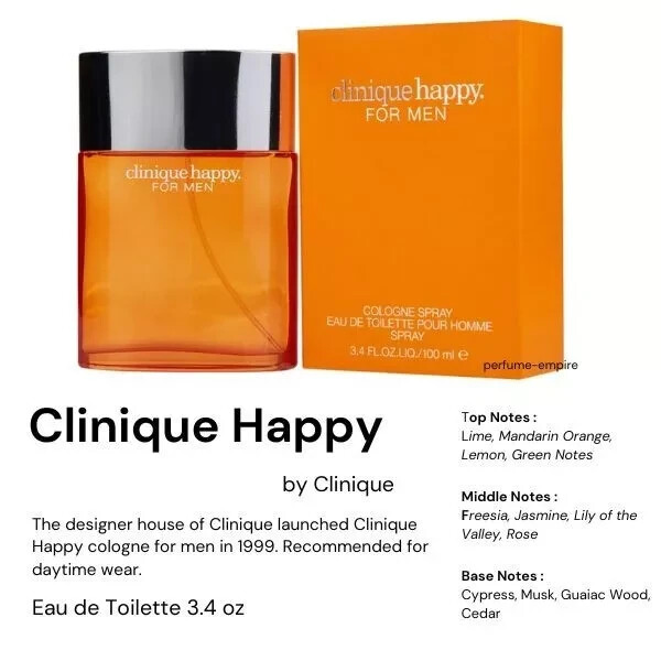 Clinique Happy for Men 3.4 oz Cologne Spray New In Box