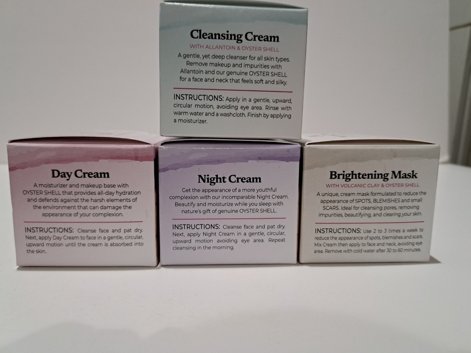 CONCHA NACAR CREAM, 1 DAY, 1 NIGHT, 1 BRIGHTENING, 1 CLEANER (Set 4Pcs) 56gr