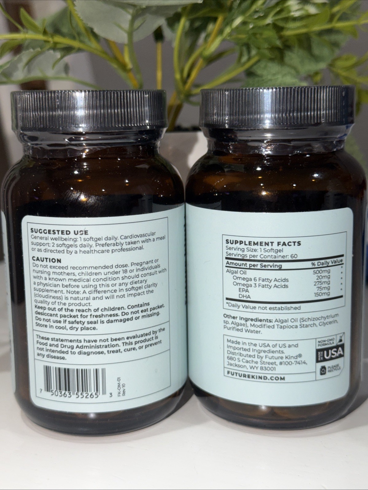 future kind + Vegan Omega 3 -60 Softgels Exp:11/26 (2pack 💚New
