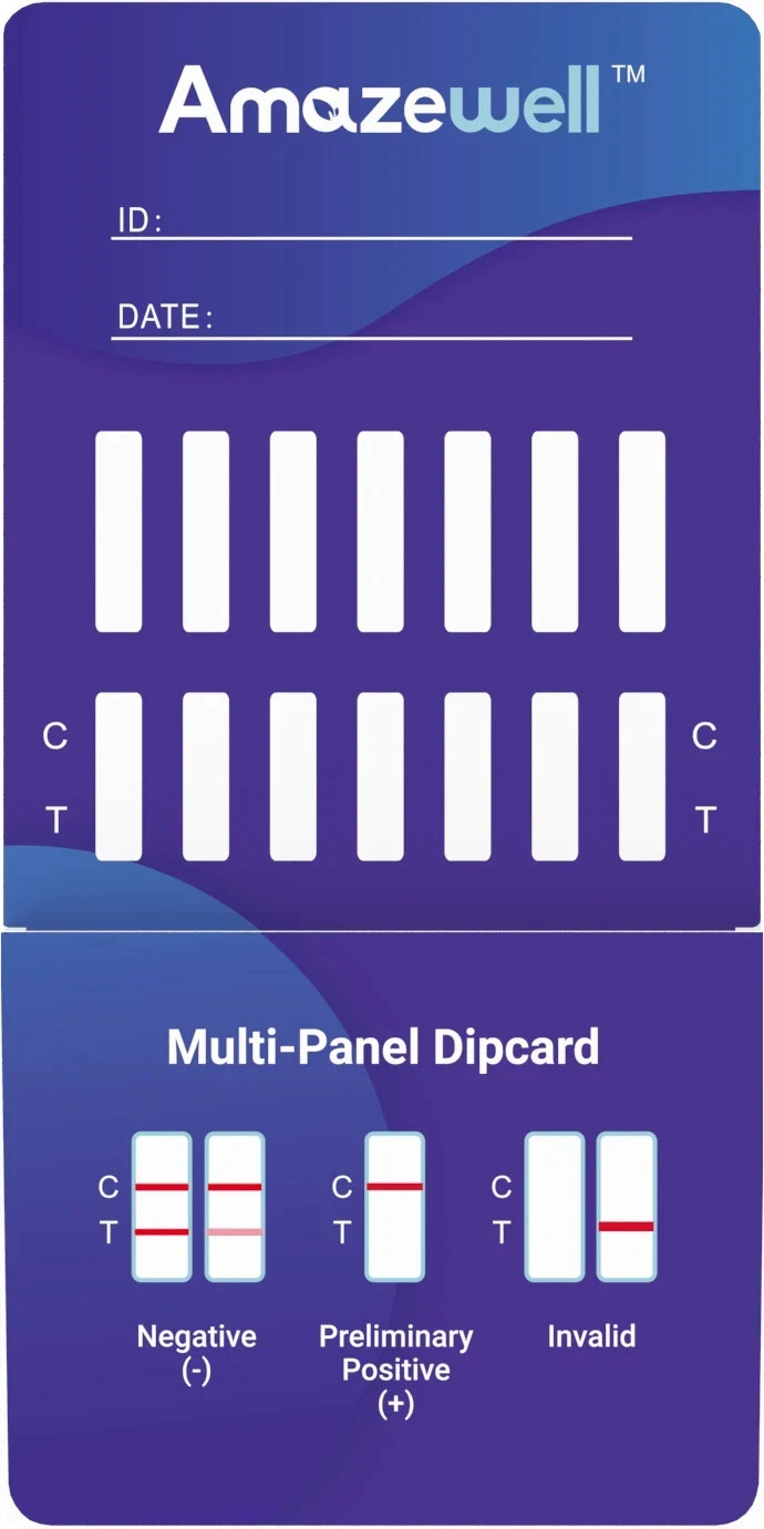 6 Panel Urine Drug Test Card – AMP-COC-MAMP-OPI-THC -BZO-Clia Waived – 100 Pack