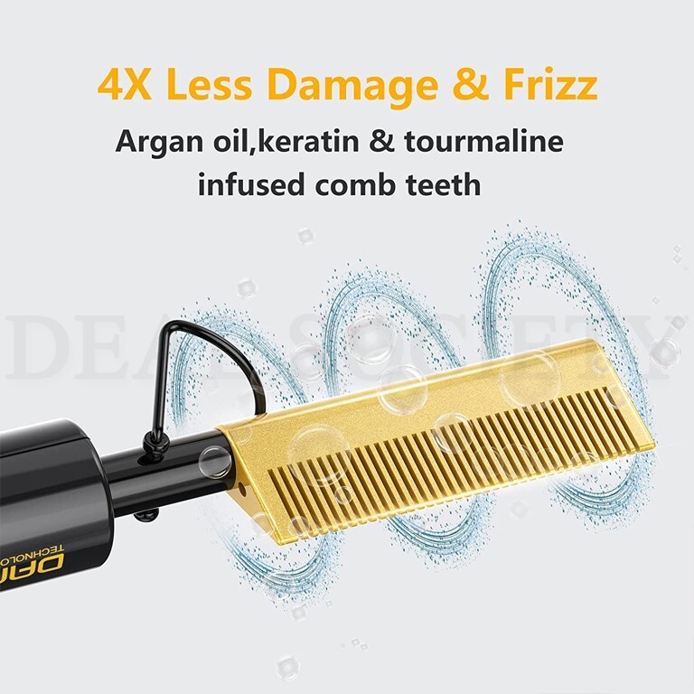 Electric Ceramic pressing Small Hot Comb for thick coarse hair 450℉ Lot of 2