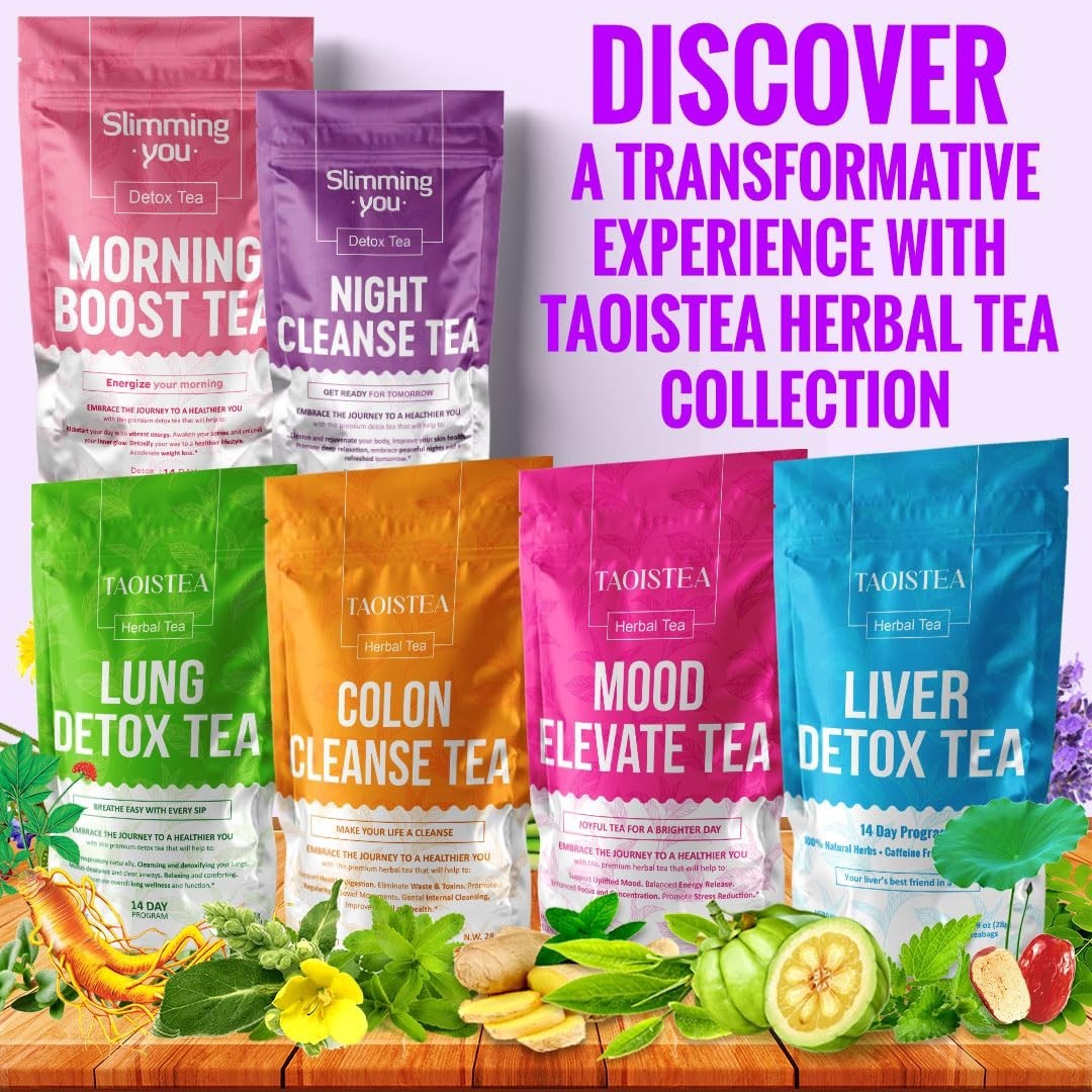 Natural Herbal Detox Tea for 14 Days: Energizing Morning & Gentle Night Cleanse