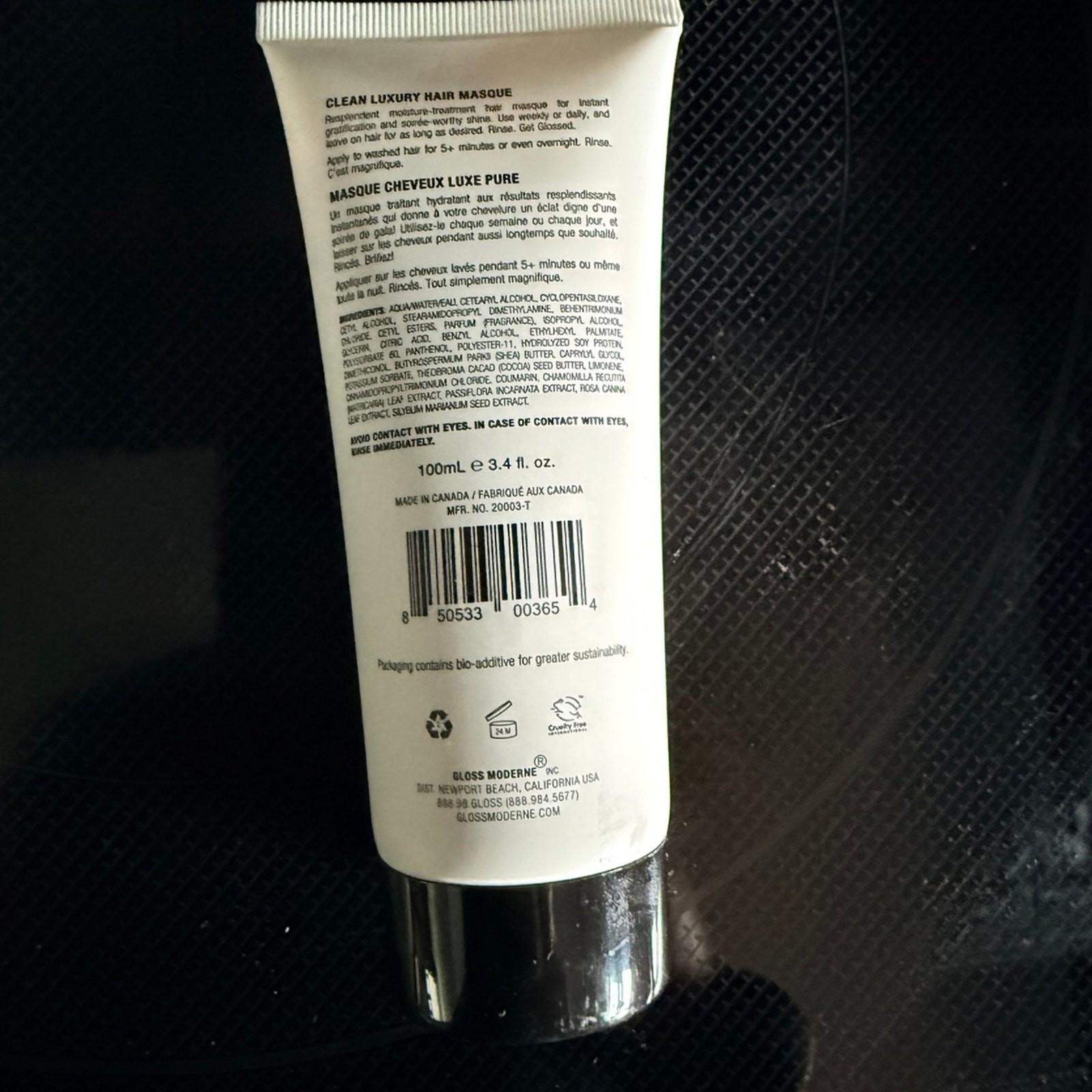 GLOSS MODERNE Clean Luxury Hair Masque SOLEIL 3.4 fl oz / 100 ml ~ NEW/SEALED