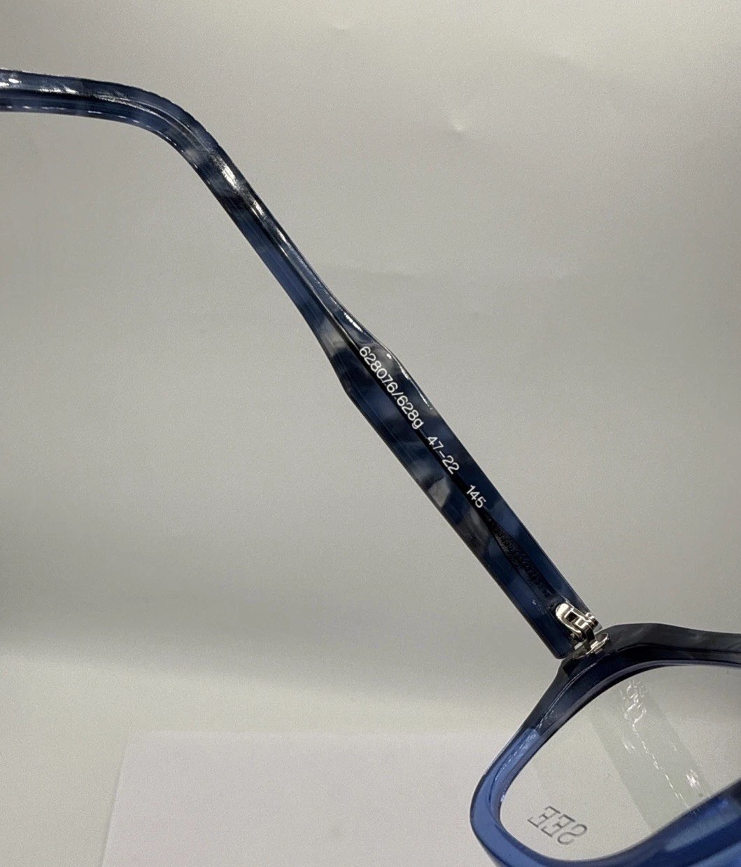 SEE Eyewear 1241 Blue Marbled Eyeglasses 47-22-145 Unisex NO BOX NEW !handmade