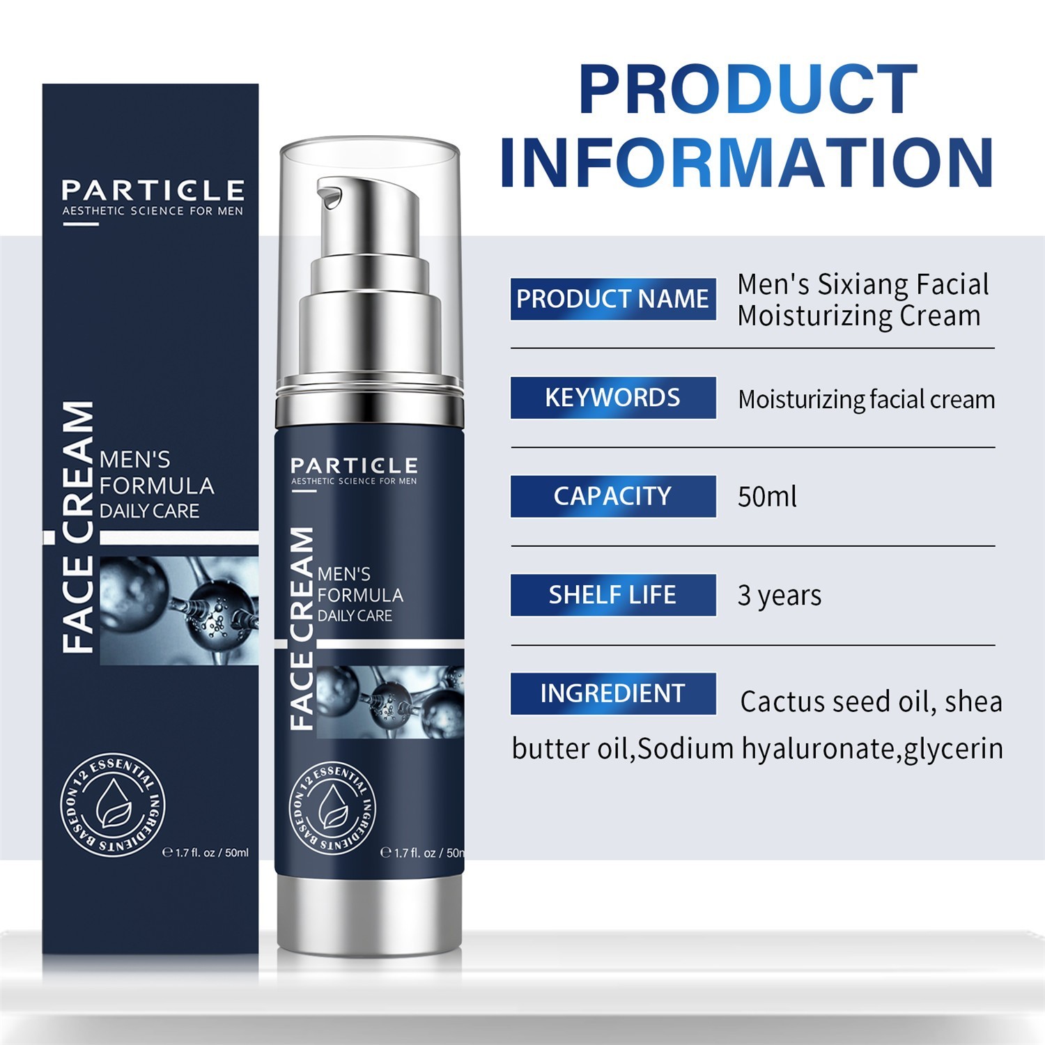 3X Particle Face Cream Men 6 in 1 Anti-Aging Cream Fights Eye Bags Dark Spots