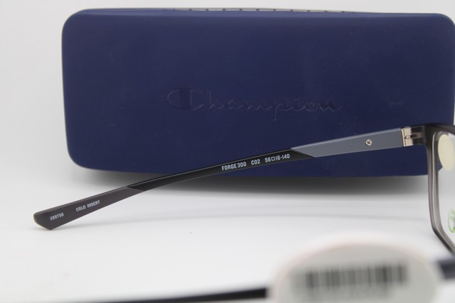 NEW CHAMPION FORGE 300 C02 MATTE BLACK GREY AUTHENTIC EYEGLASSES 56-16