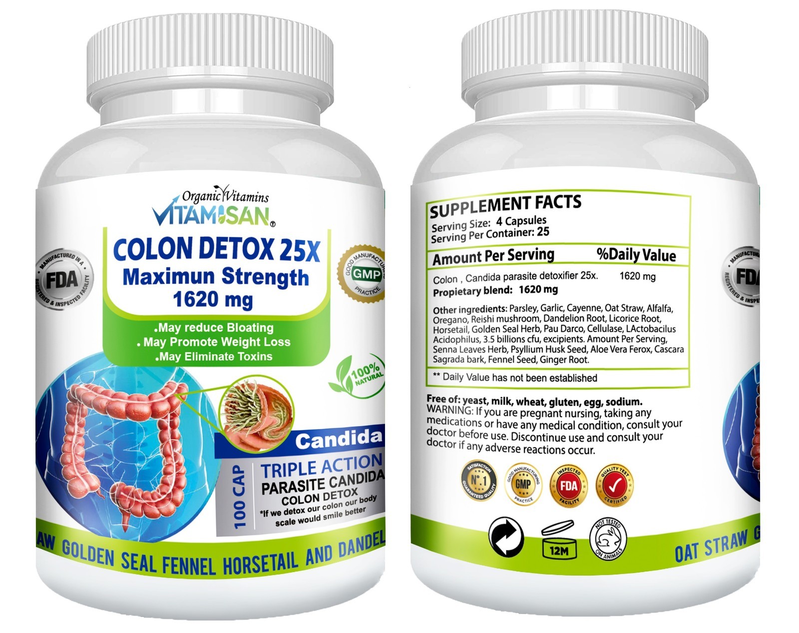 KIT Colon Detox 14 days clean colon support magnesium cleanser weight loss