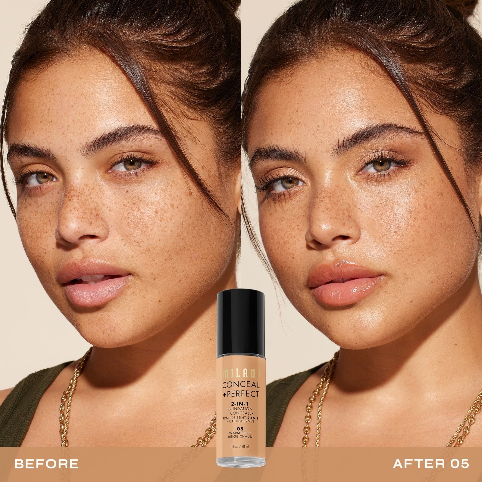 Milani Conceal + Perfect 2-in-1 Foundation Concealer Warm Beige 0.47 oz