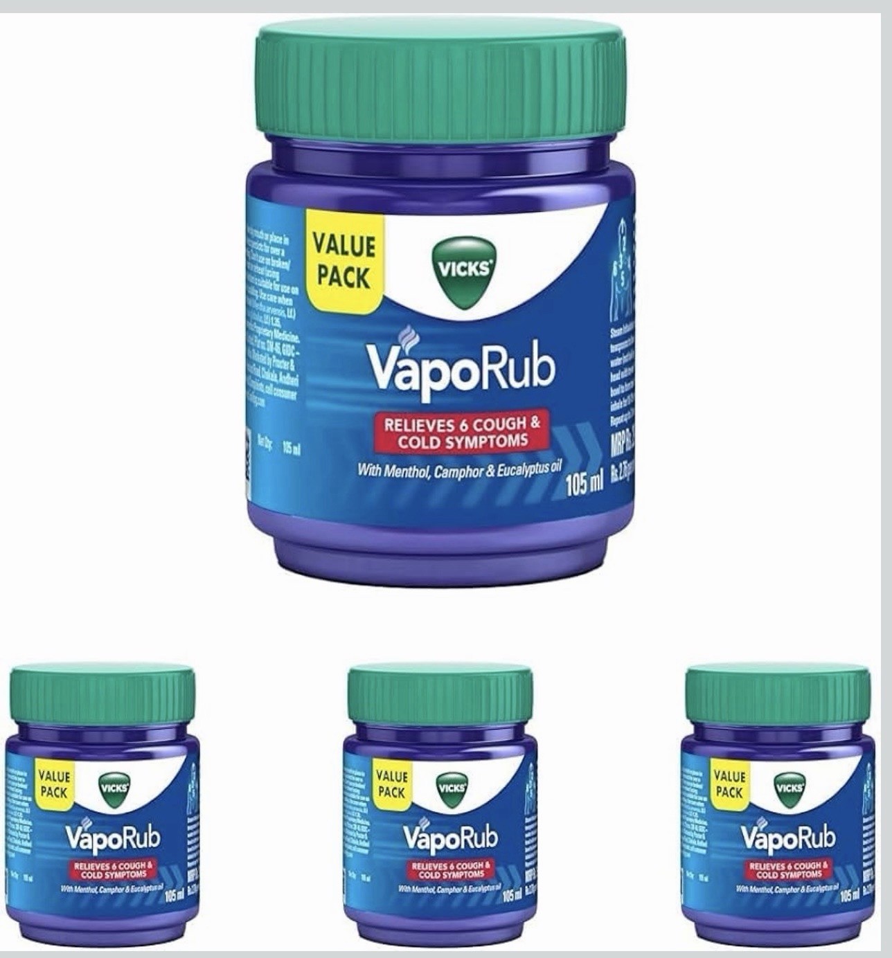Vicks Vaporub Relief From Cold, Cough, Blocked Nose, Headache Body Ache 105ml