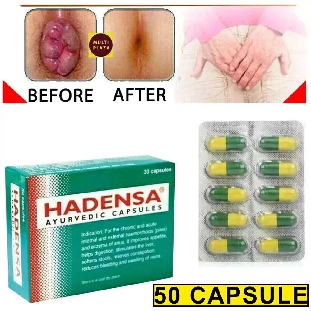 Hadensa Ayurvedic 50 Pills – Relief for Hemorrhoids & Piles Exp 12-2029