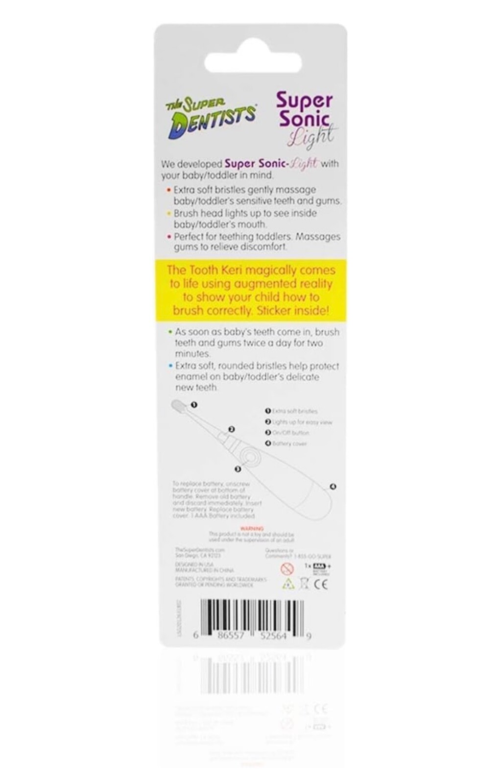 The Super Dentists Super Sonic Light Toothbrush for Children Age 6-36 Months