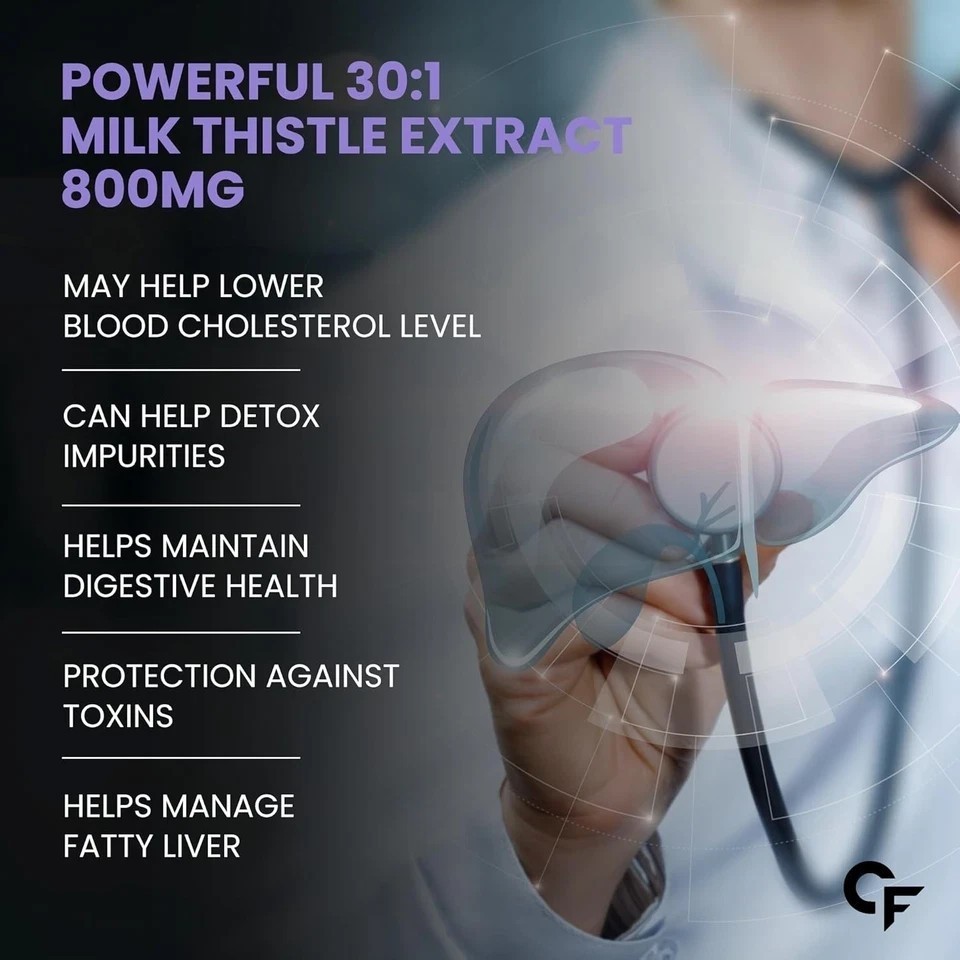 Liver Detox Supplement with Milk Thistle | 800mg Milk Thistle Extract 120 tablet