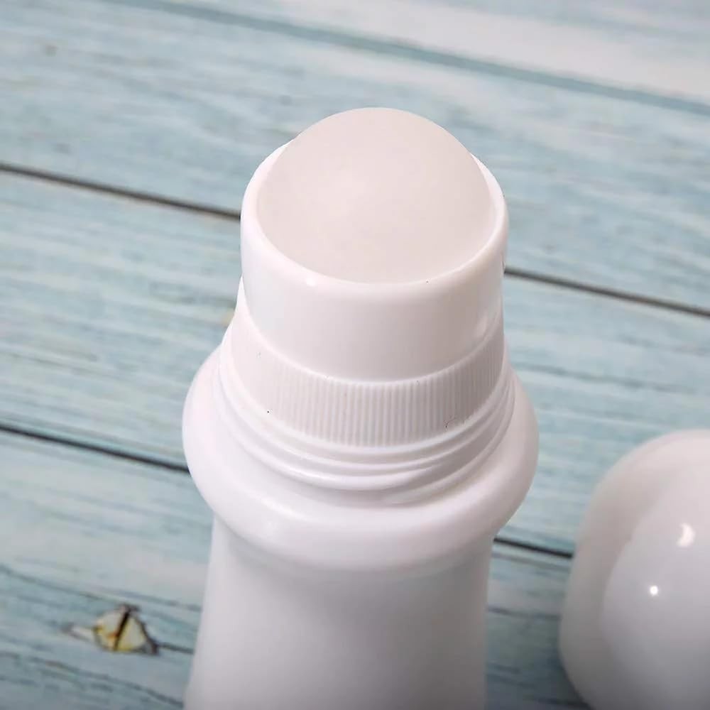 4 Pcs White 75ml Empty Refillable Roller Bottle Plastic Roll On 75ml, white