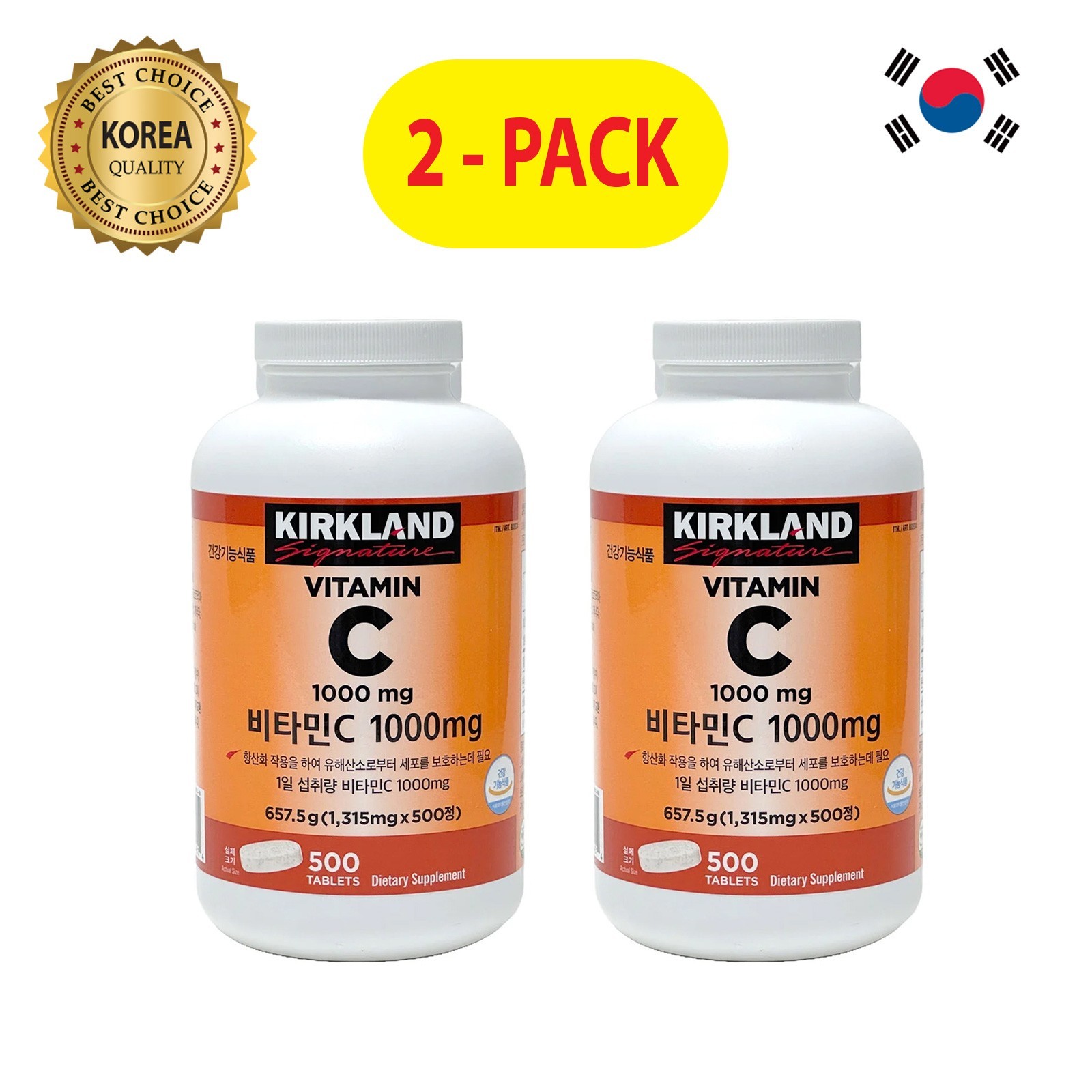 [KOREA] Kirkland Signature Vitamin C 1,315mg x 500ct 2 Pack Costco