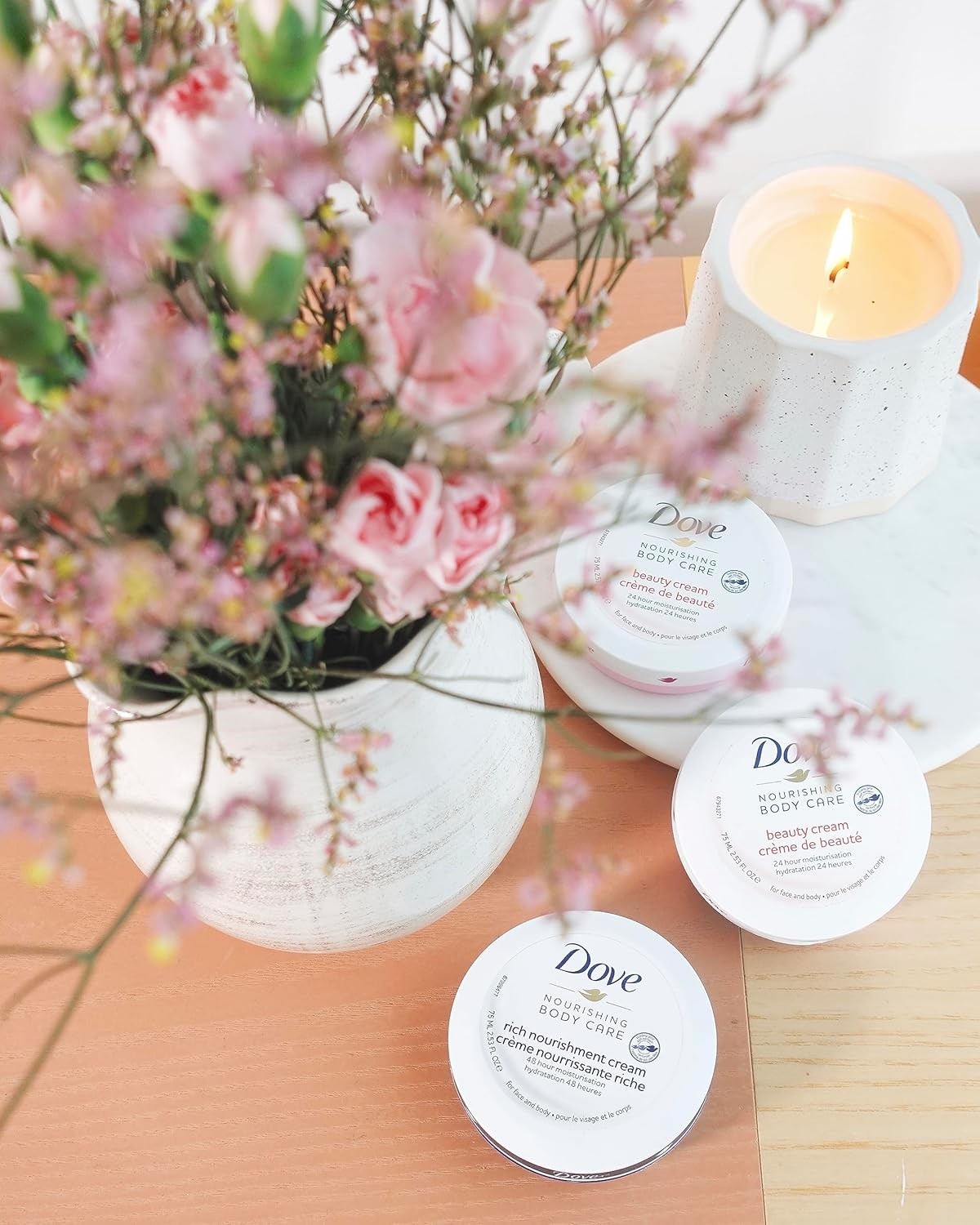 Dove Nourishing Body Care Face Hand and Body Beauty Cream 12 Pack 2.53oz