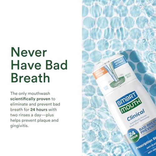 SmartMouth Clinical Zinc Activated Mouthwash Anti-Plaque Gingivitis 32 fl oz Min