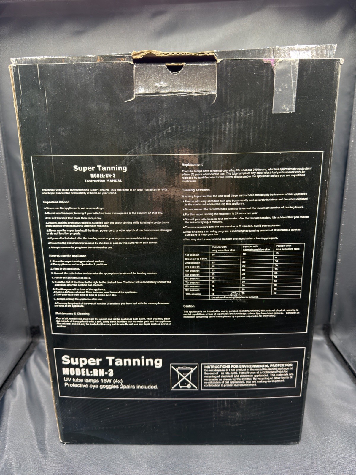 KobbTan Counter Top Lamp Tanner With Box For Home -Used TESTED WORKS SEE PHOTOS