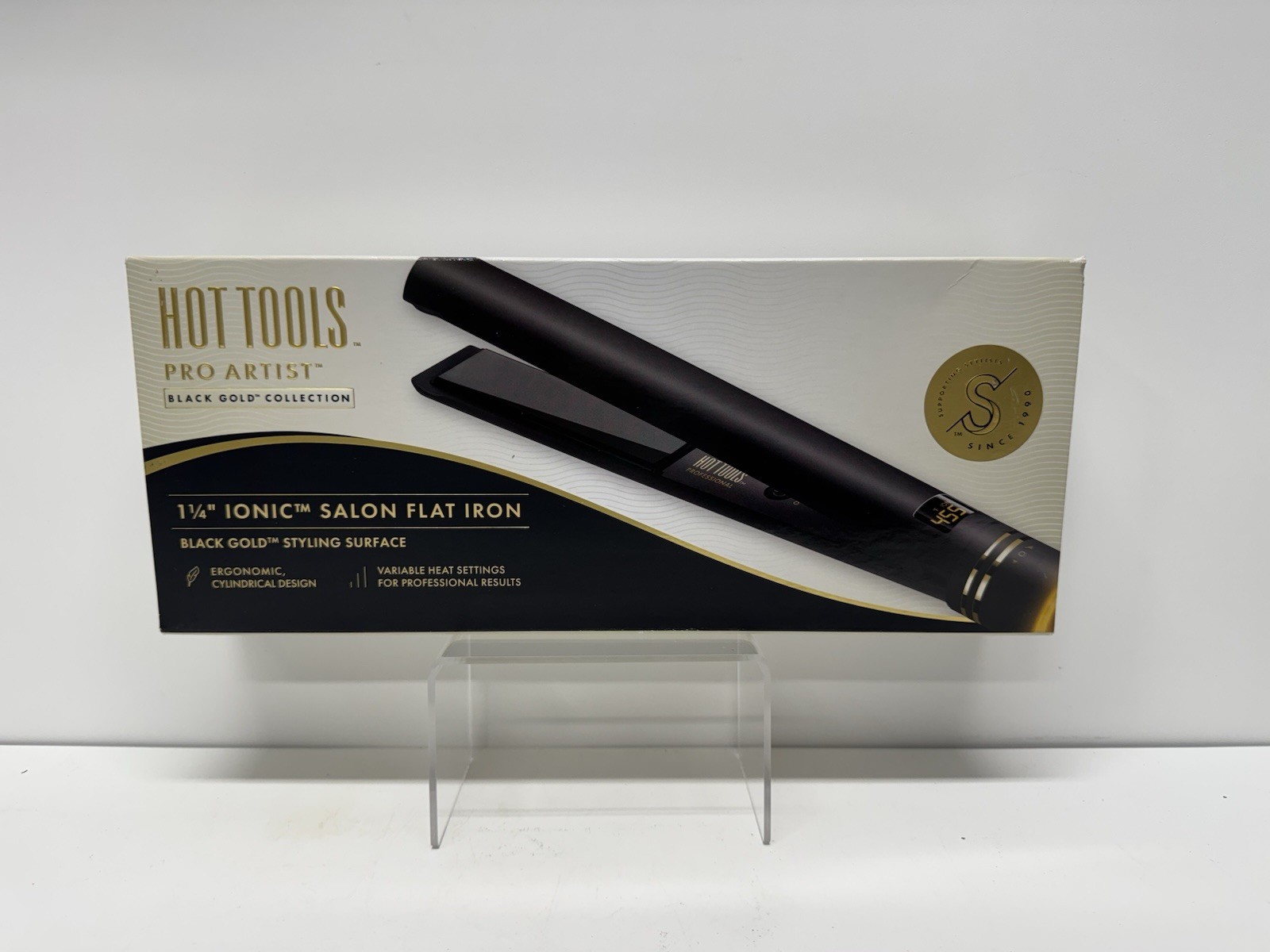 Hot Tools Revolutionary 1.25″ Flat Iron Straightener – HT7123BG (Black/Gold)