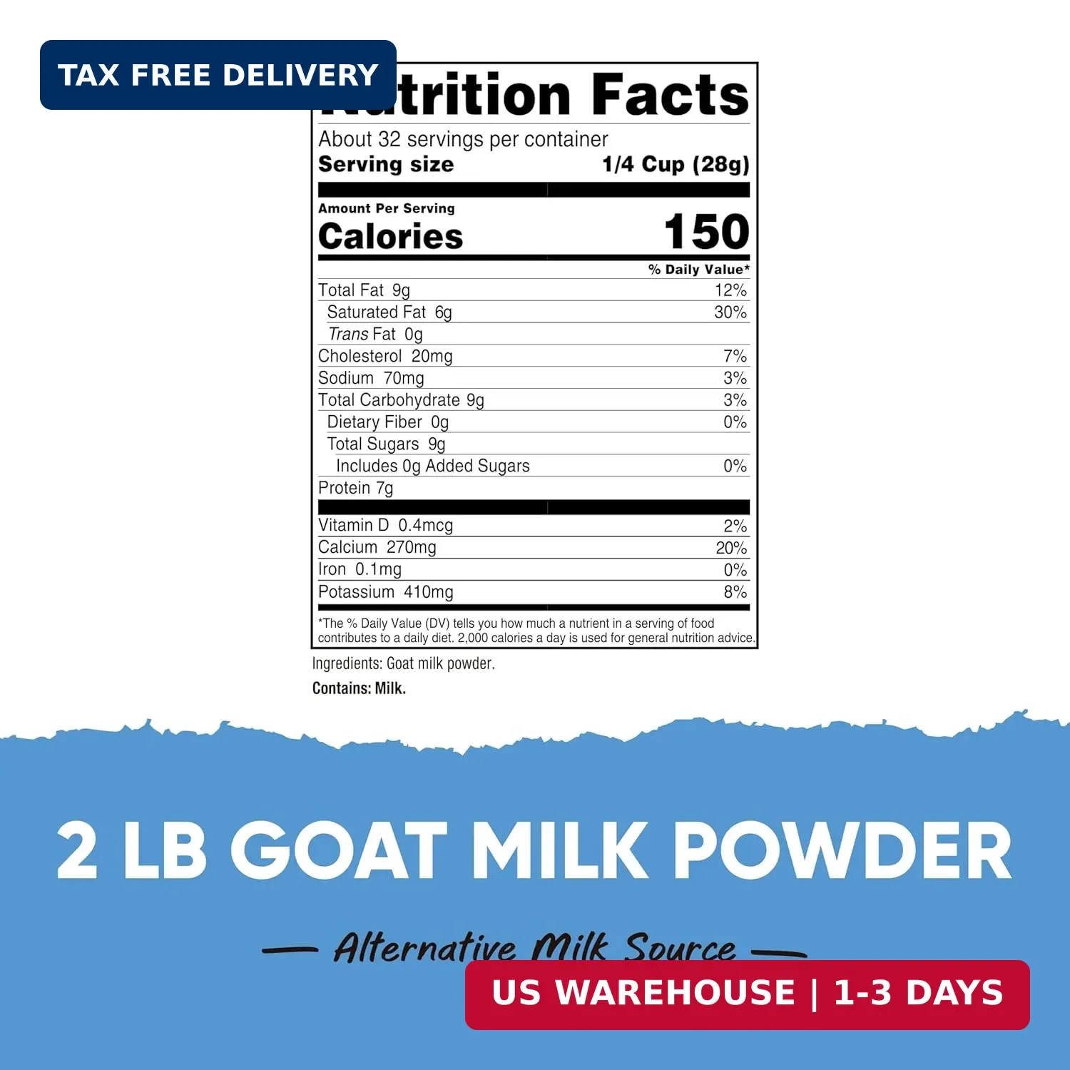 Nutricost Goat Milk Powder 2 LB Unflavored – Gluten-Free, Non-GMO