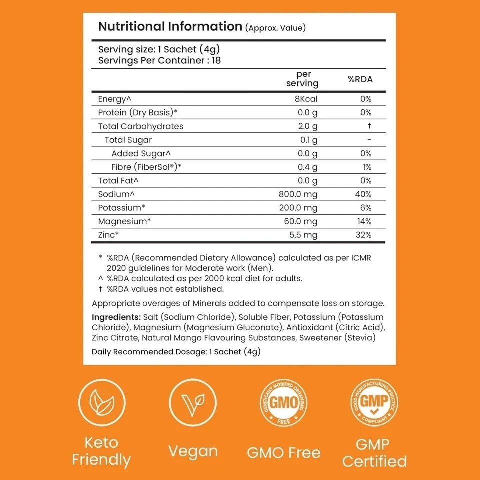 Supply6 Salts | Electrolyte Mix | Zero Added Sugar, (54 Servings, Mango)