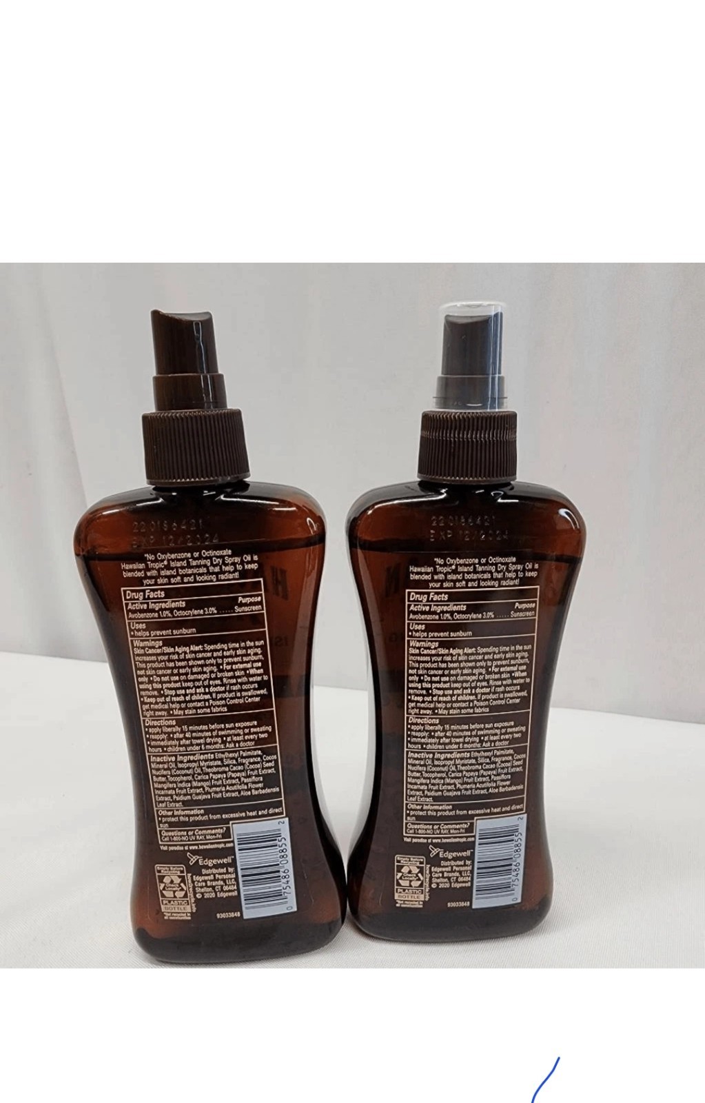 Hawaiian Tropic Island Tanning Coconut Oil SPF 6 – 8 oz – Exp:01/2025 – Lot of 2