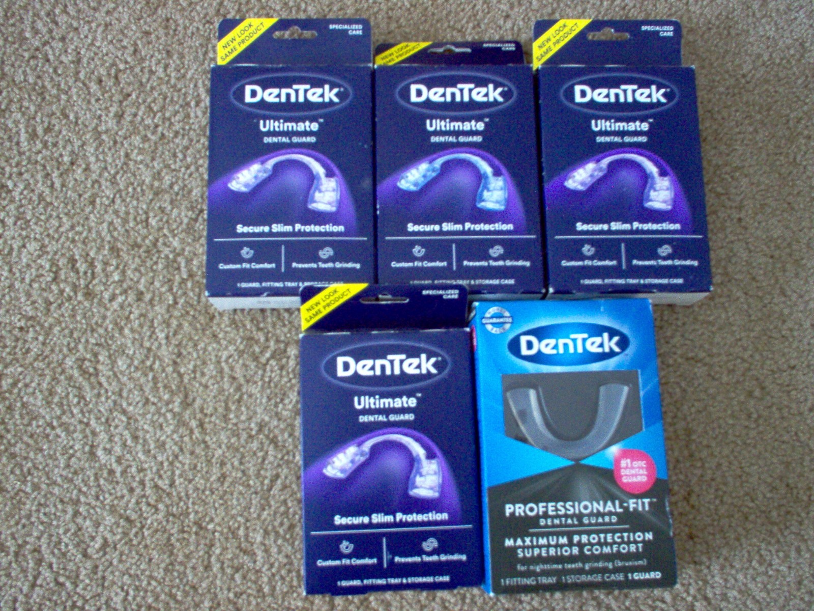 1 DenTek Professional Fit Maximum Protection Dental Guard and 4 Ultimate Guards