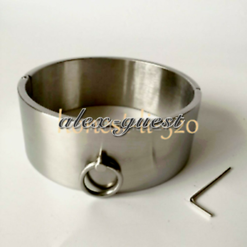 Stainless Steel 6CM Height Heavy Shackles Rings Cangue Neck Collar Cuff Binding
