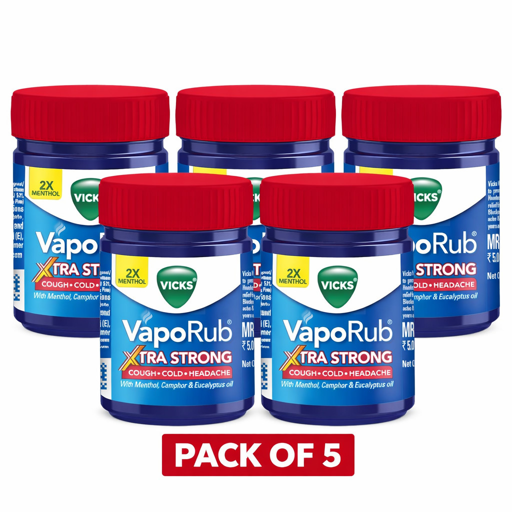 Vicks VapoRub Xtra Strong 25ml Pack of 5 Fast Relief Free Shipping