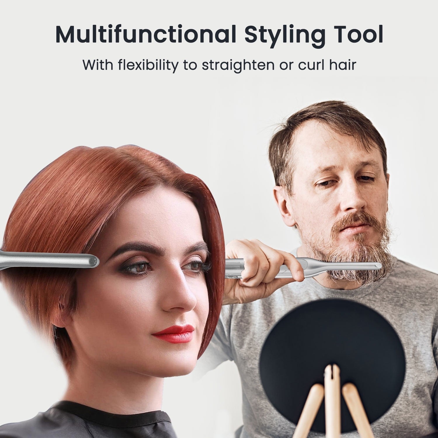 KIPOZI 0.3″ Mini Small Pencil Flat Iron Curling Straightener for Pixie Cut Bangs