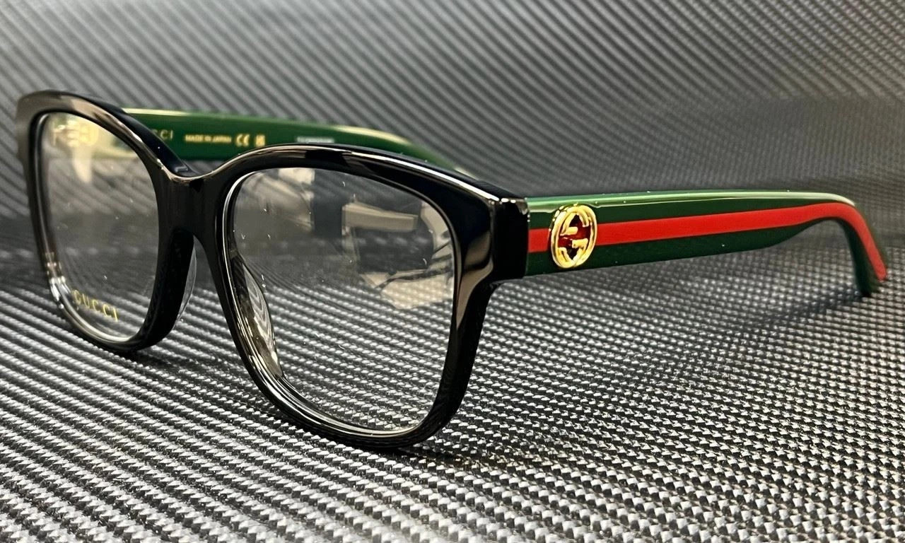 GUCCI GG0038ON 011 Black Green / Red Women’s 54 mm Eyeglasses